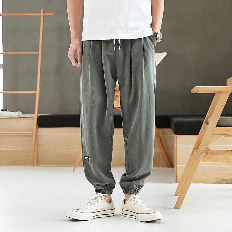 men pants korea style loose vintage casual streetwear pencil pants plus size elasticity man oversize big sales Harem pants 56 58