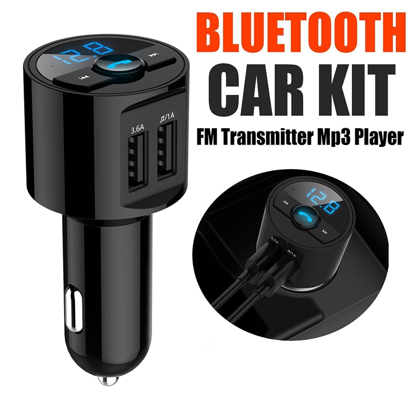 Draadloze Fm-zender Bluetooth Auto Sigarettenaansteker Muziekspeler Handsfree Gesprekken Echo Cvc Transmitter Car Kit