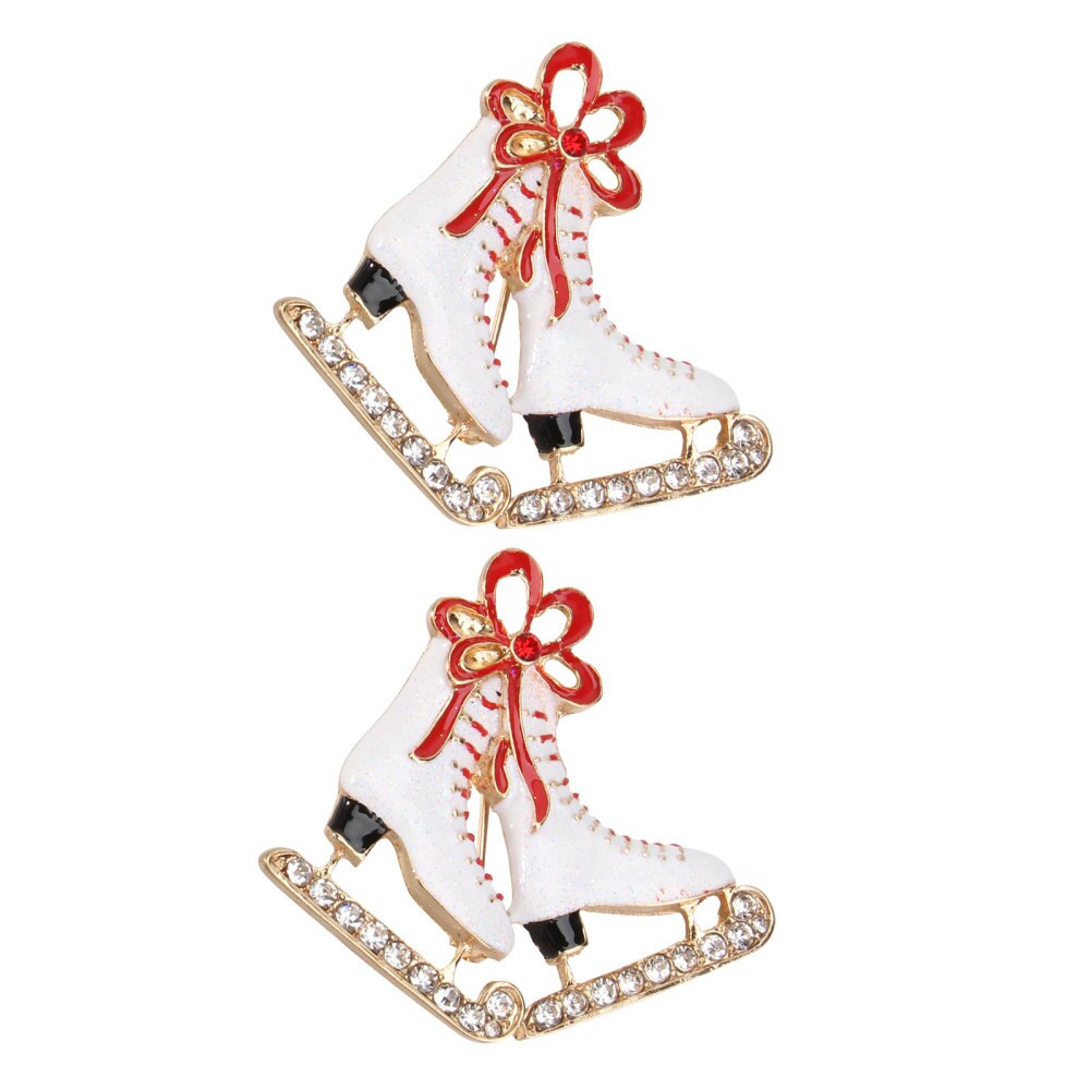 2 stuks leren laarzen broches geëmailleerde kraagspeld zinklegering broches kerstdag voor vrouwen madam girl