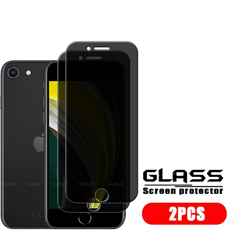 4Pcs For iPhone SE Glass iPhone SE Tempered Glass Phone Protective 9H Privacy Anti-Spy Screen Protector iPhone SE: ROYAL BLUE