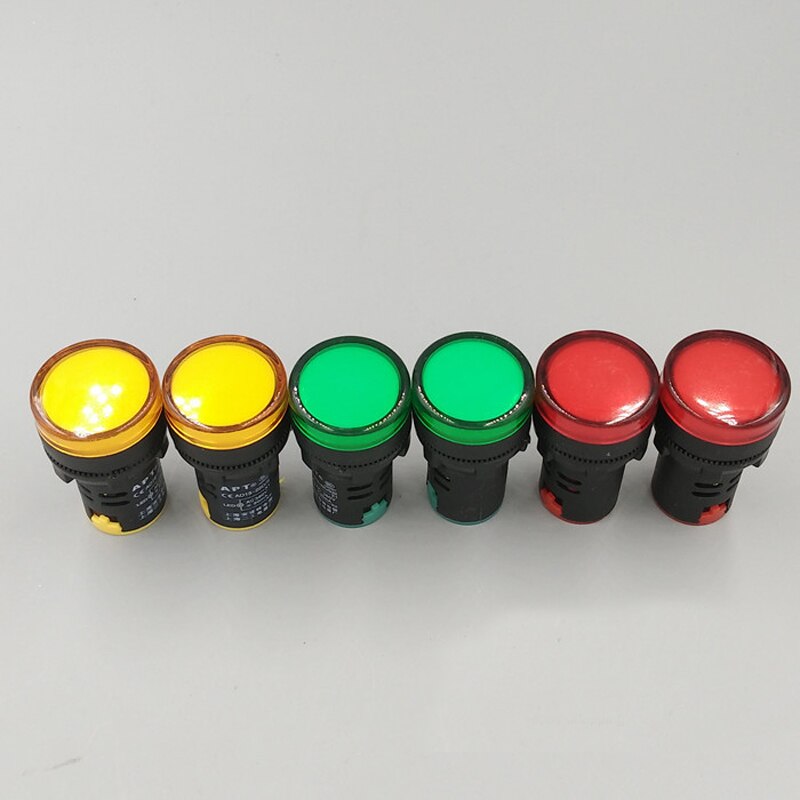 DC 36V AC 380V 22mm Power LED Signal Indicator Light Lamp AD16-22DS 10pcs