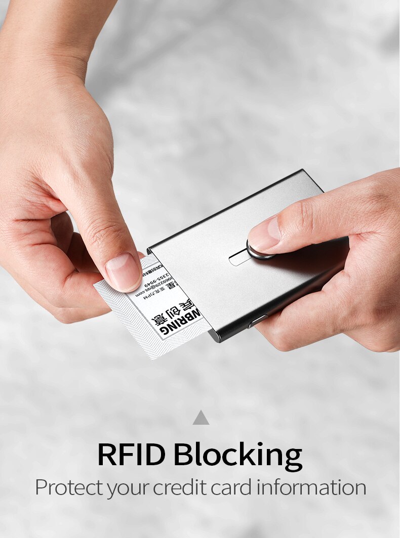 Brengen Kaarthouder Metalen Portemonnee Voor Mannen Visitekaartje Case Automatische Aluminium Credit Card Organizer Wallet Minimalisme