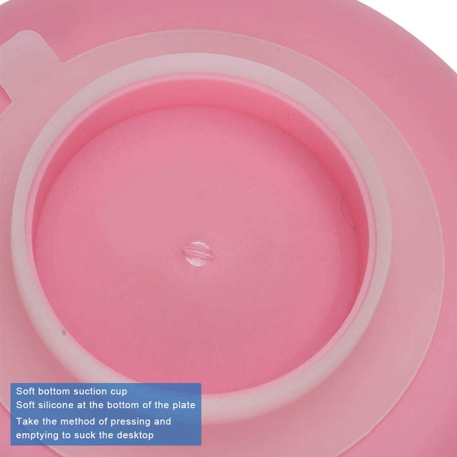 Elderly Care Spill-Proof Plate with Suction Cup Base Disabled Non-Slip Tableware Bowl Red Auxiliary Tableware Solid Feeding Dish