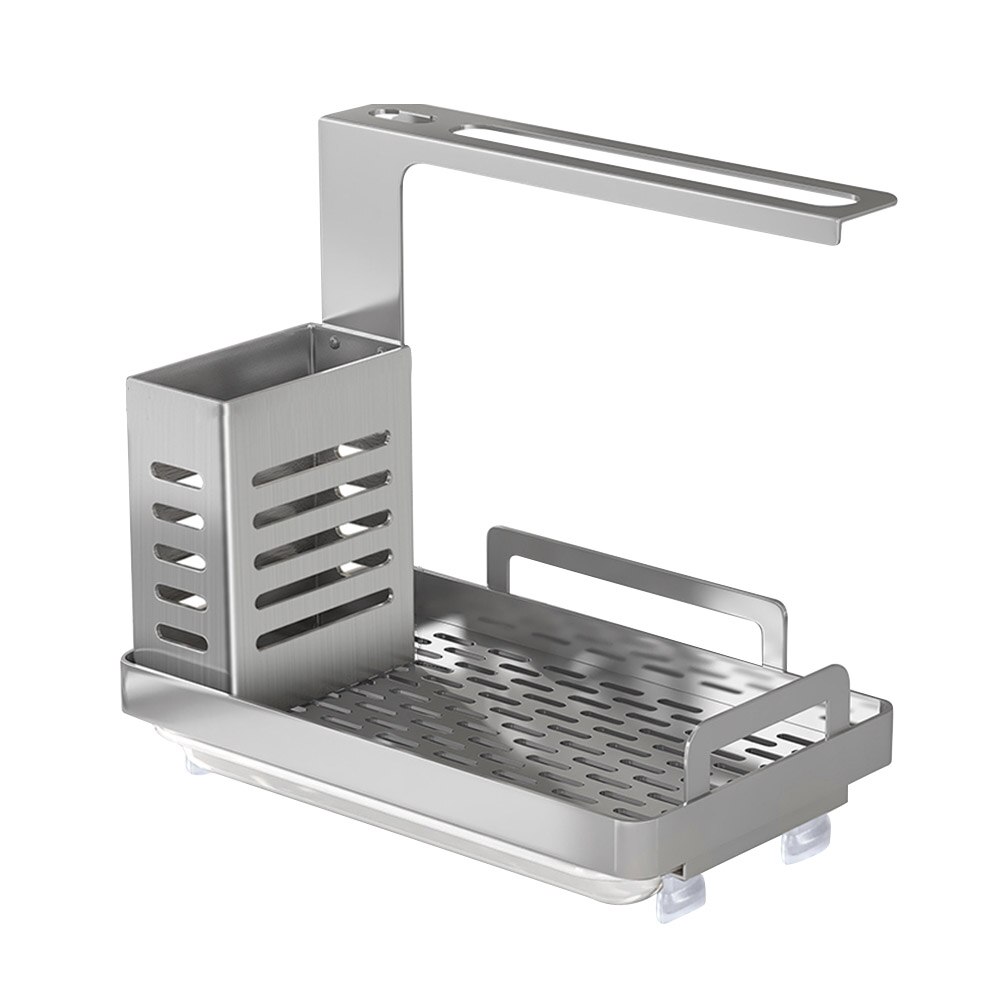 Multifunction Countertop Stainless Steel Dispenser Kitchenware Wall Mounted Rag Rack Kitchen Sink Caddy Organizer Rustproof