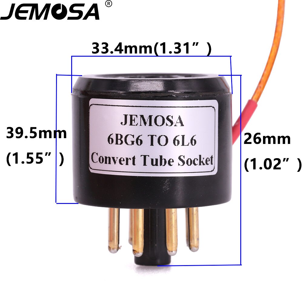 1PC 6BG6 6L6 Vacuum Tube Socket Adapter 6BG6 (TOP)TO 6L6 (BOTTOM) Tube DIY Audio Vacuum Tube Amplifier Convert Socket Adapter