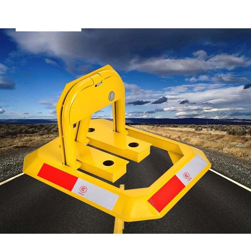 Ottekantet gul tung modstand stærk anti-tryk manuel parkeringsbarriere blokeringslås til parkeringsplads