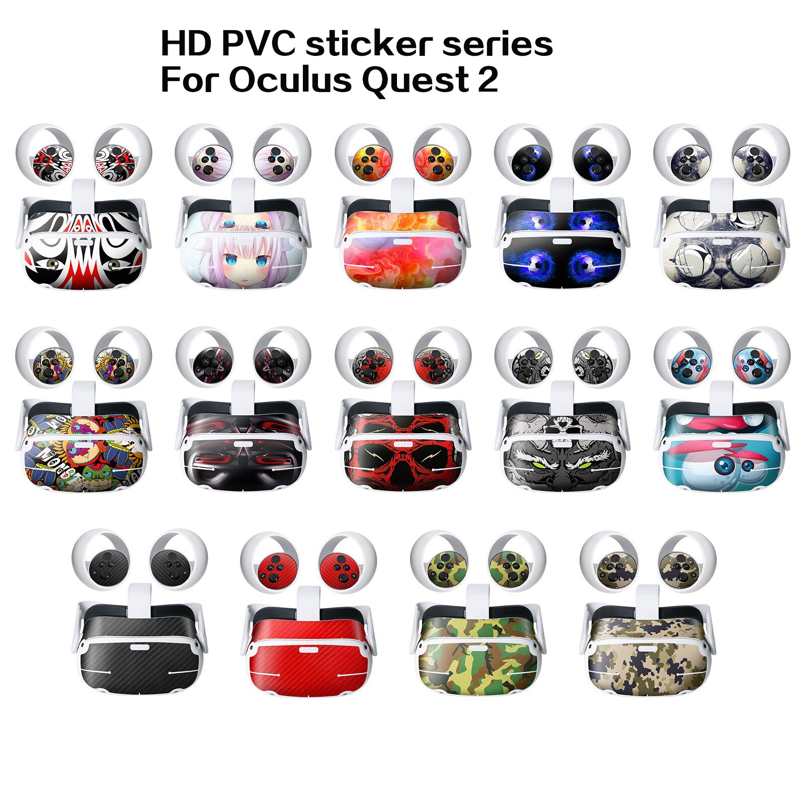 Voor Oculus Quest 2 Sticker Vr Bril Controller Hoofd Dragen 3D Somatosensorische Game Console Decoratieve Sticker