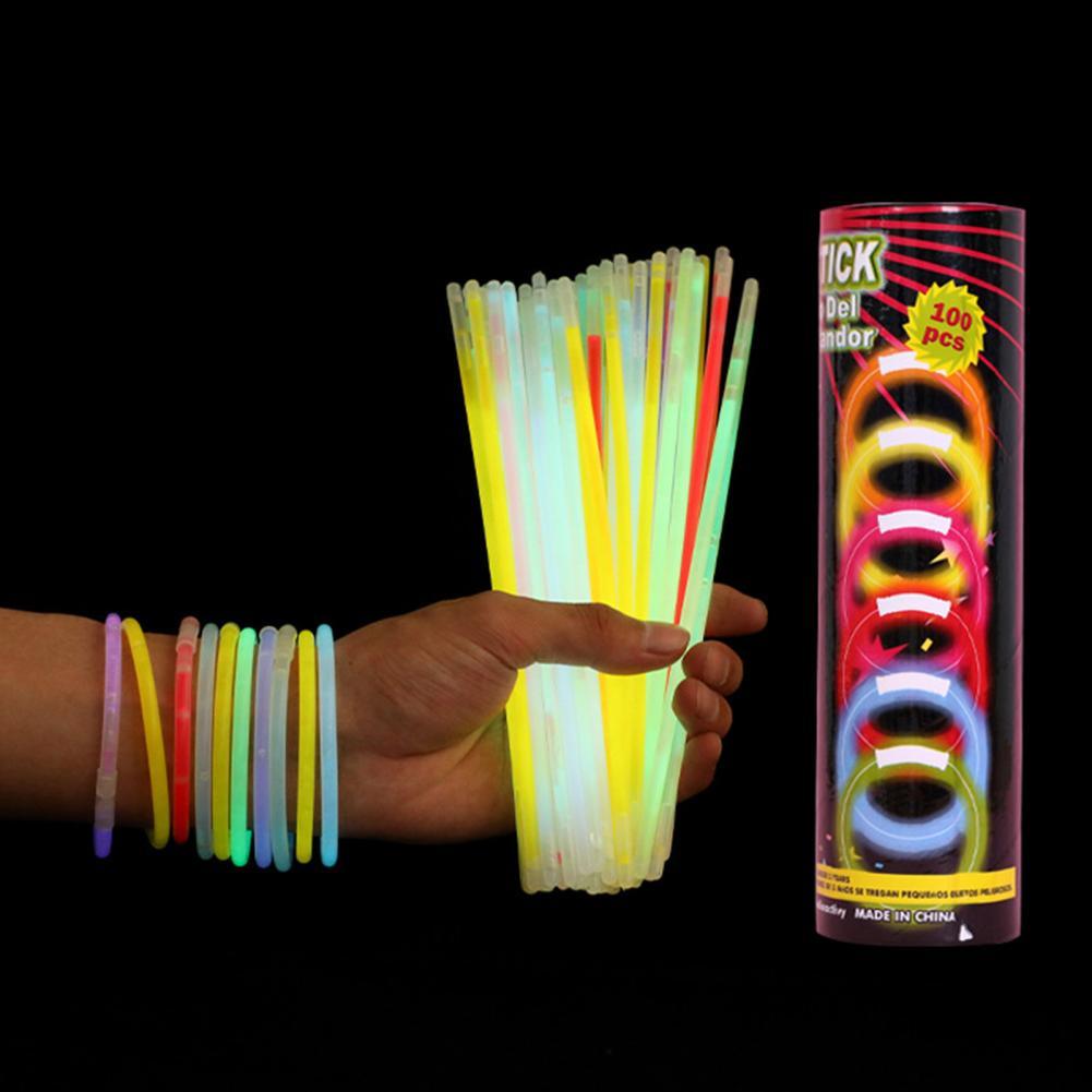 100Pcs Glow Stick Armbanden Multi-purpose Plastic Bendable Halloween Glow Sticks Bulk Glow Sticks Home Decor