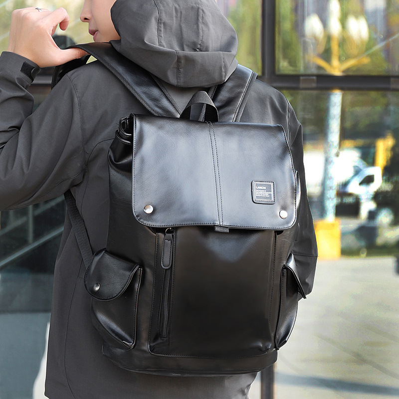 Luxury Brand Leather Men Backpack Business Male Laptop Bag Daypacks Large Capacity Travel College School Bag Rucksack