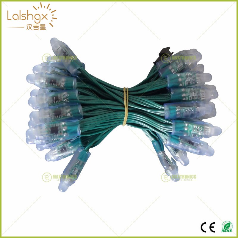 100Pcs WS2811 Ic Rgb Led Module String DC5V DC12V 12Mm Groene Draad Waterdichte IP68 Digitale Full Color Led pixel Licht