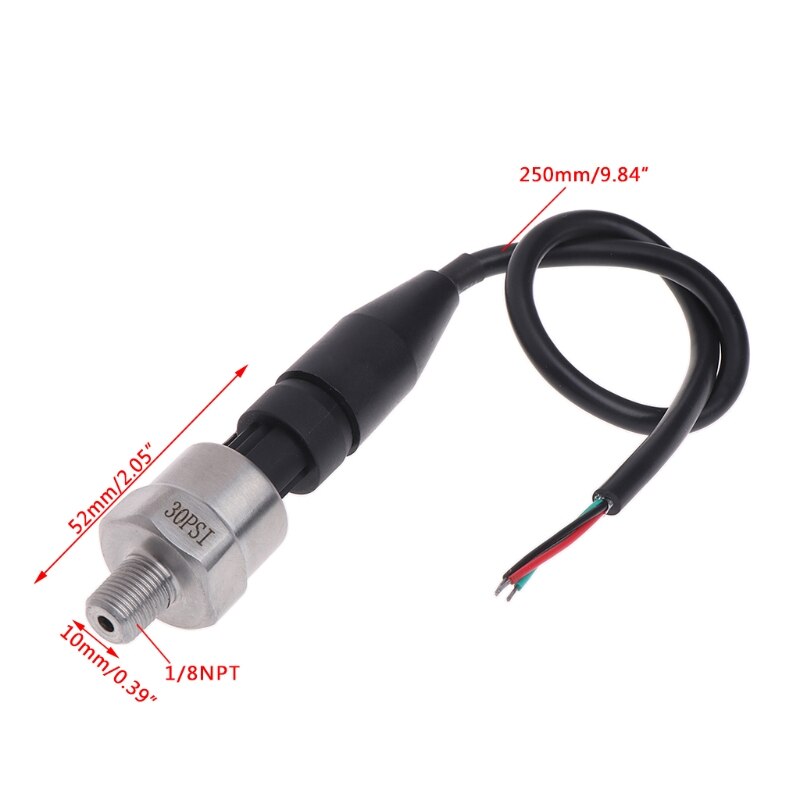 OOTDTY DC 5V 1/8NPT capteur de pression capteur en acier inoxydable huile Air eau