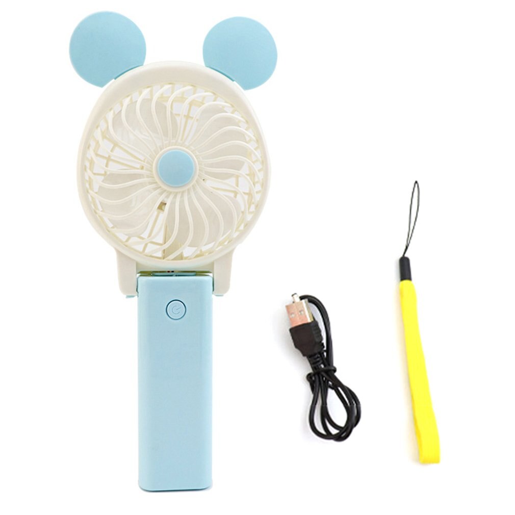 Draagbare Hand Ventilator Usb Oplaadbare Opvouwbare Handheld Mini Fan Koeler Met Band Cartoon Koelventilator Voor Outdoor Reizen