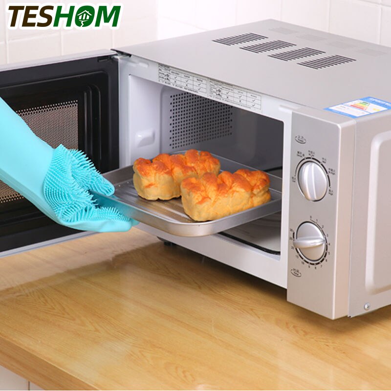Luvas de limpeza para lavar louça, luvas mágicas de silicone para lavar louças para casa cozinha ferramenta de limpeza, 1 par