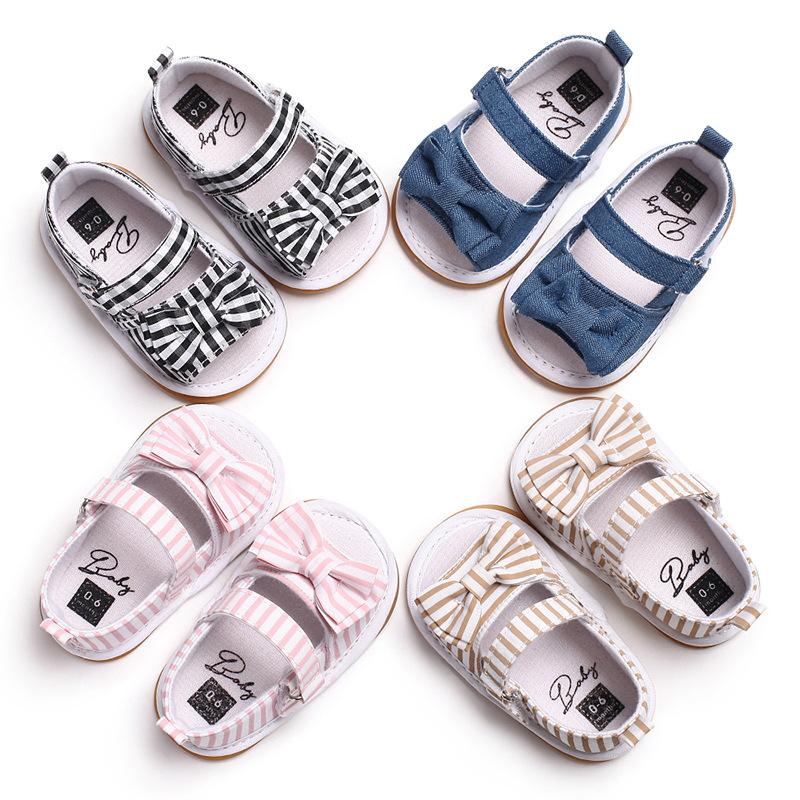 Newborn Shoes canvas Toddler Infant baby girl sandals soft bottom First Walker C473 4colors TX02