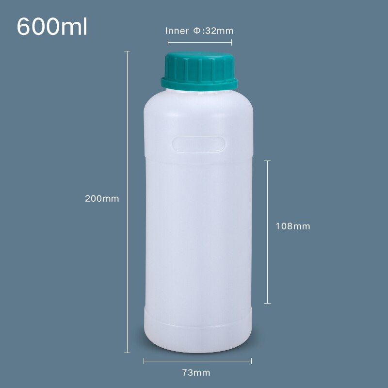1PCS Empty Round Plastic Bottle with Lid Food Grade Storage Container Good Sealing Lotion Liquid Containers: 600ML Translucent