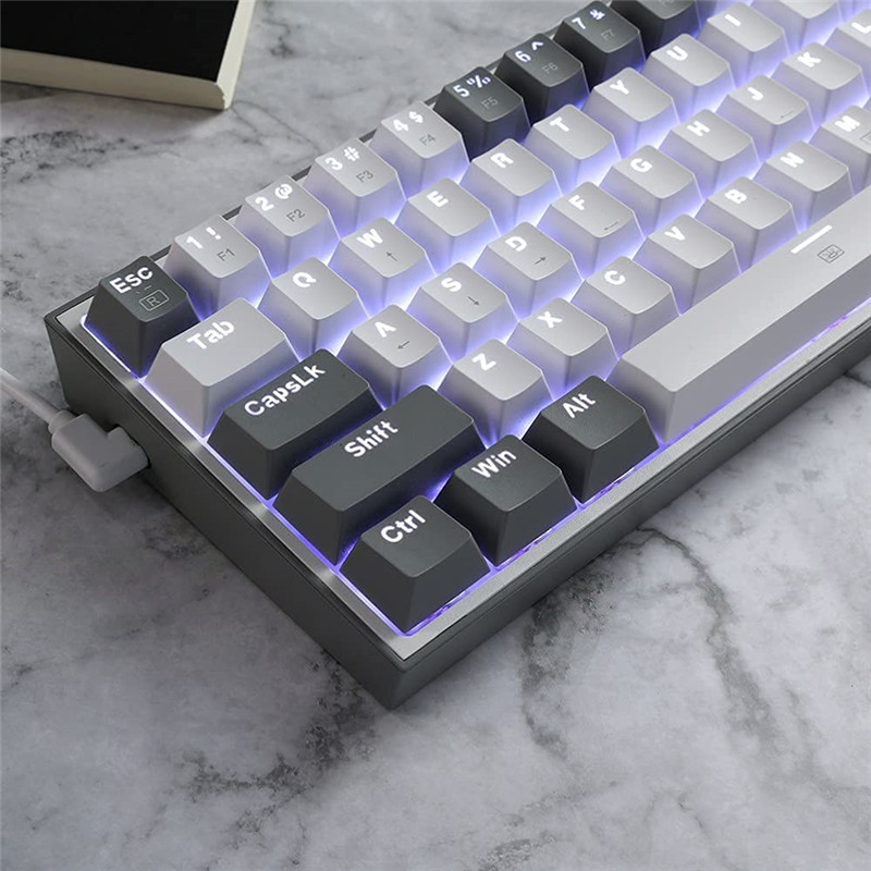 Redragon – clavier de jeu filaire K617 Fizz 60% RGB, 61 touches, Compact, mécanique, avec interrupteur rouge linéaire, pour voyage portable