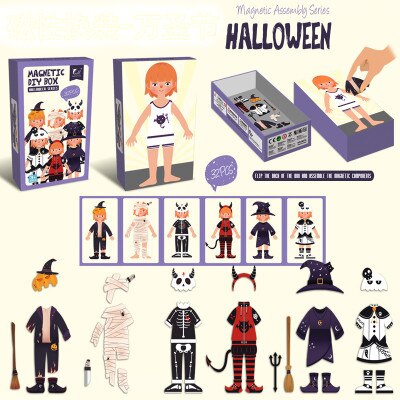 Puzzle magnetici per il corpo umano Puzzle per Puzzle fai-da-te ogni pezzo è variabile Puzzle regali di natale per bambini Puzzle in scatola: halloween