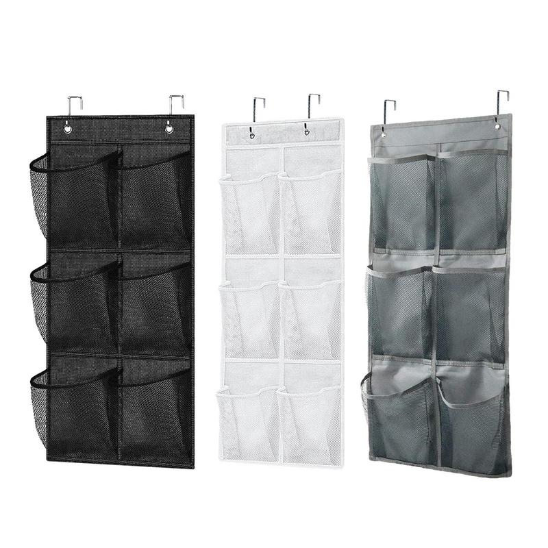 Organizador de sapatos para artigos diversos, 6 compartimentos, montagem na parede, sobre a porta, saco de armazenamento pendurado, bolsos de malha para parede
