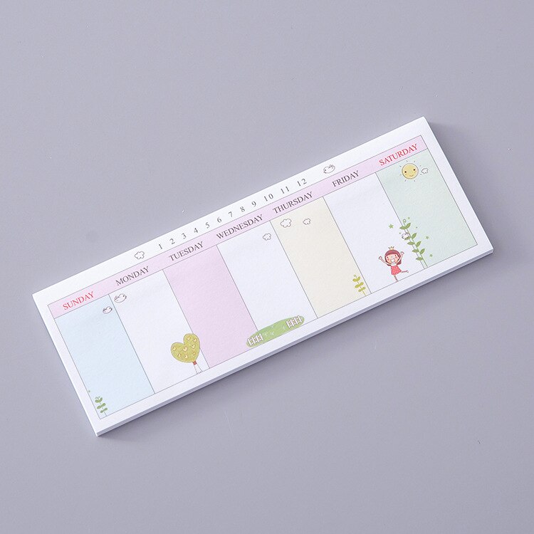 Mini Agenda semanal para la escuela y la oficina, papelería, papel de dibujos animados, diario de notas, Bloc de notas, suministros para estudiantes,: Girl