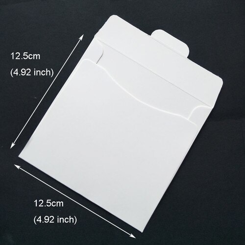 5 uds. CD de sobres de Kraft, caja cuadrada de CD para almacenamiento de fotos en DVD, rojo, negro y blanco, sobres de tarjetas de de papelería, suministros para oficina y escuela: 5pcs white