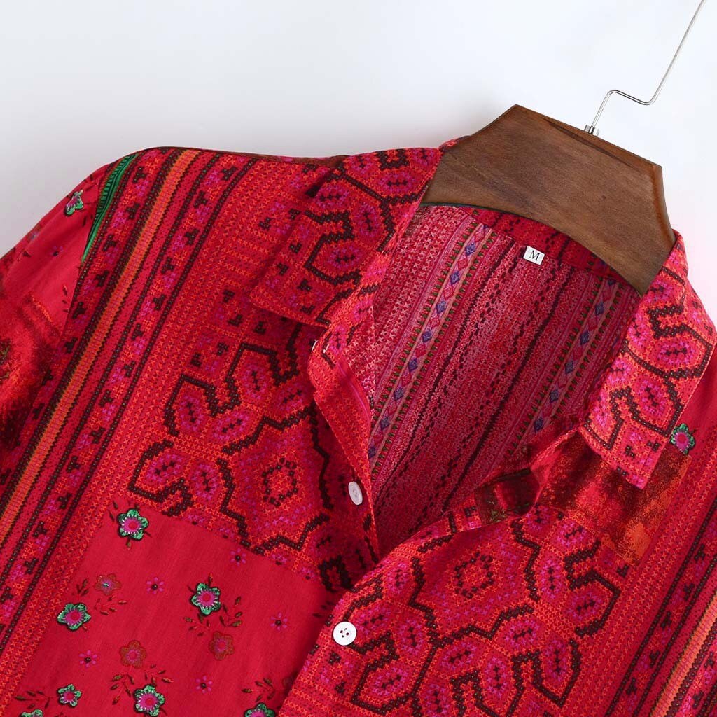 Skjortor m -3xl plus size herr färgglada tryckta sommar kortärmade lösa knappar fritidsskjortblus 3 färg dagligt slitage
