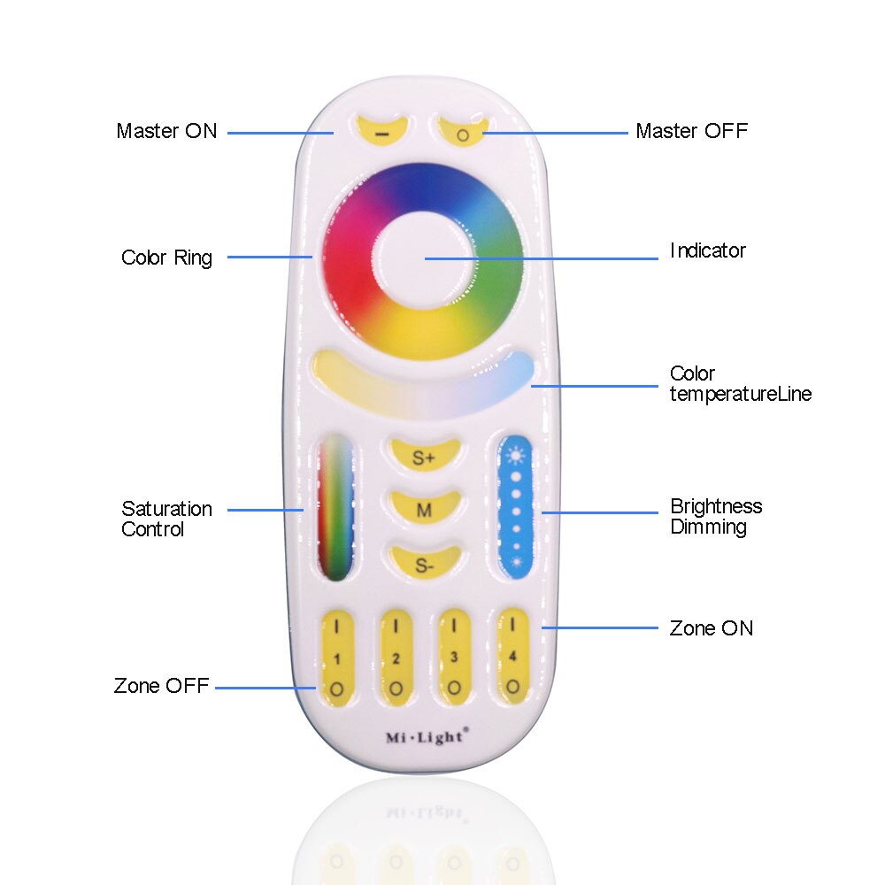 Mi lumière WiFi boîte RGBCCT contrôleur 2.4GHz passerelle MIBOXER WL-Box1 4 zones RF télécommande couleur température LED gradateur