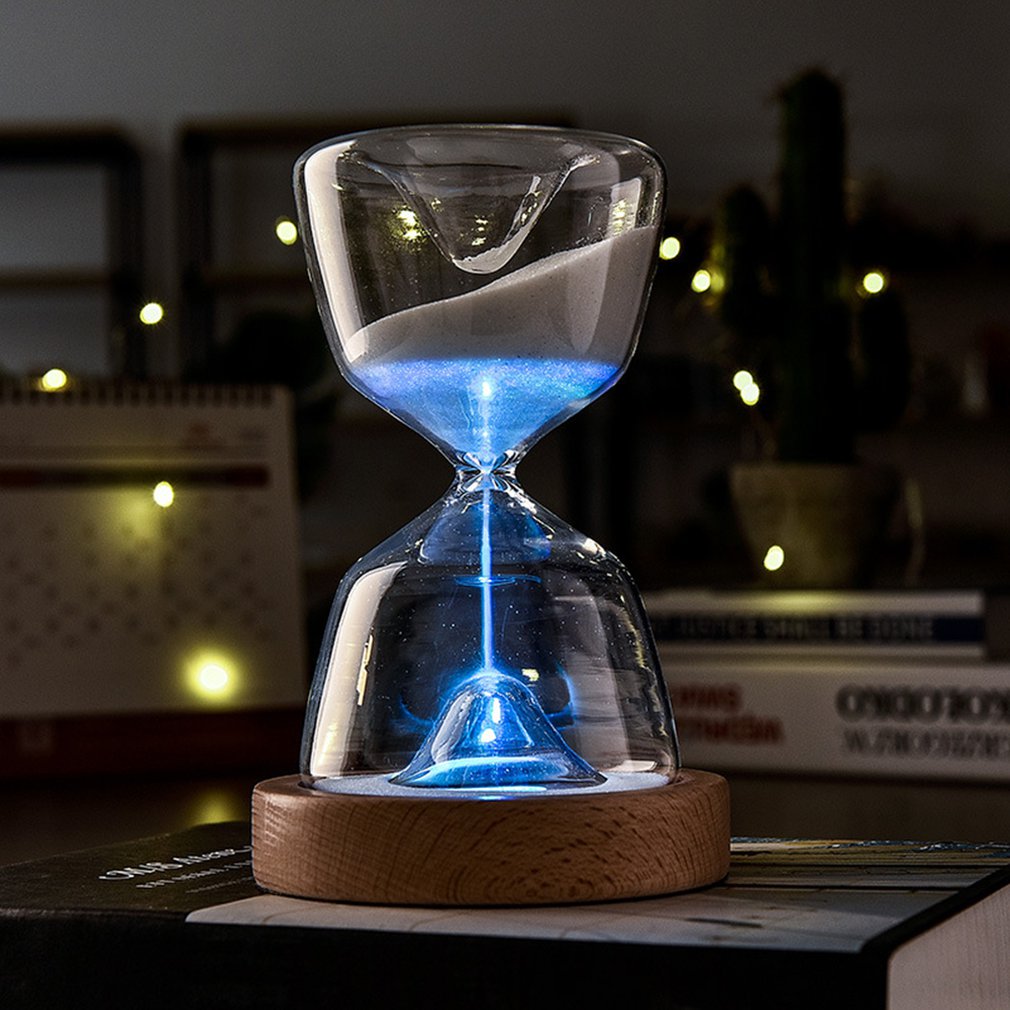 Sablier en verre 15 Minutes avec télécommande réglable, lumière 12 couleurs, minuterie créative, ornements, , jouet de décompression