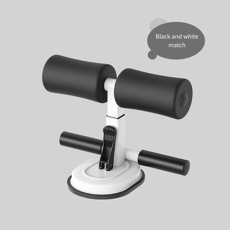 Barre d'assise au sol, support d'exercice rembourré pour chevilles, équipement d'entraînement pour la maison, la salle de sport, le fitness et les voyages: Noir et blanc