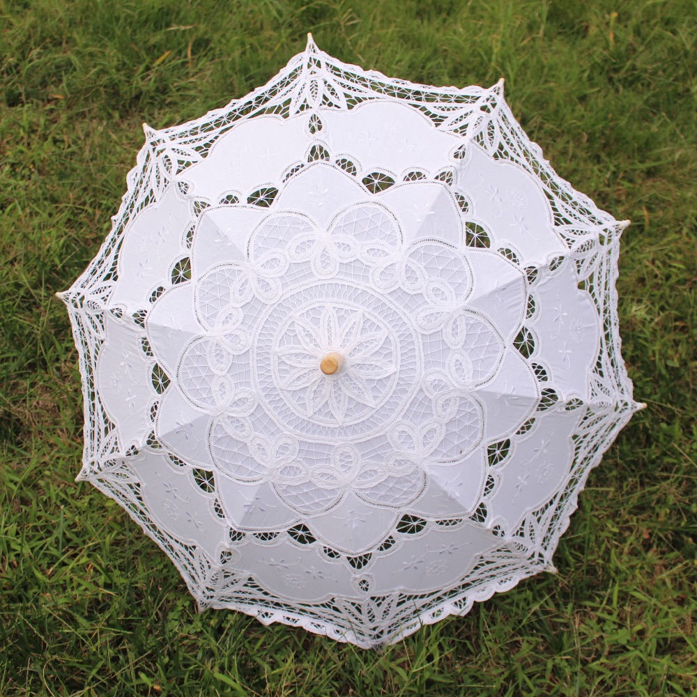 Yo Cho Bruid Bruiloft Paraplu Katoenen Parasol Lace Umbrella Handgemaakte Borduurwerk Beaching Wedding Photo Prop Decoratie