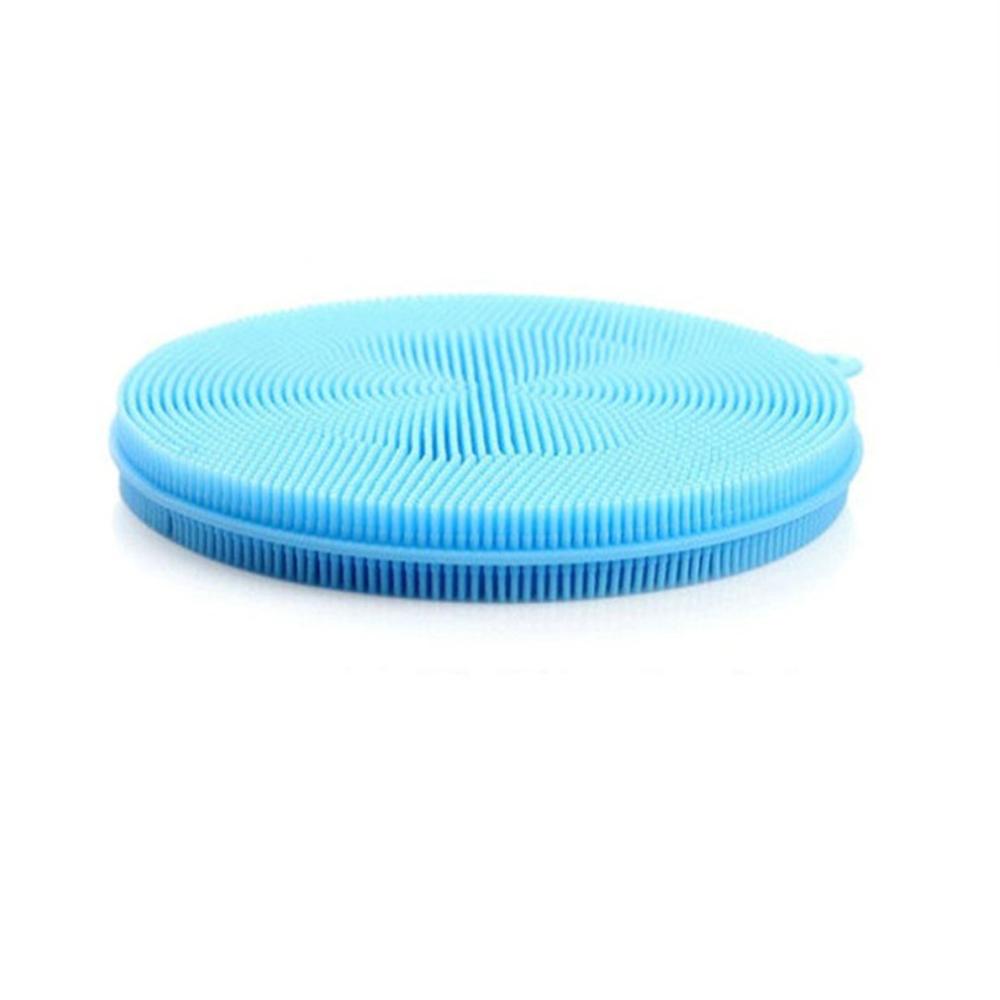 Keukenreinigingsborstel siliconen spons multifunctionele potten pannen servies spons scrubber reinigingsspons schuursponsjes: Blauw