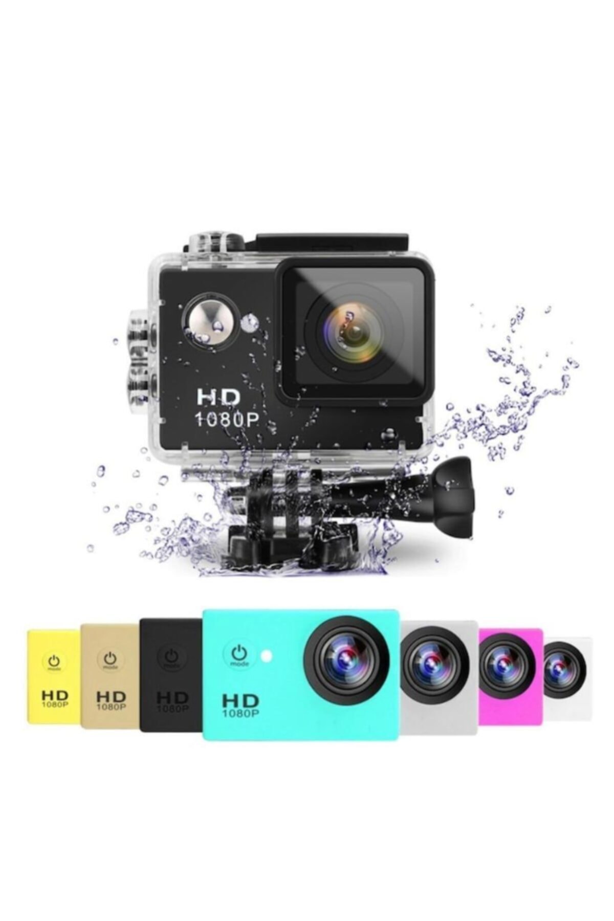 Black Waterproof 1080 Hd Action Camera