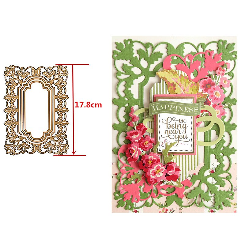 Festooned Retro Rectangle Frames Fancy Edges Christmas Border Metal Cutting Dies for DIY Scrapbooking Cards Crafts Dies: 7