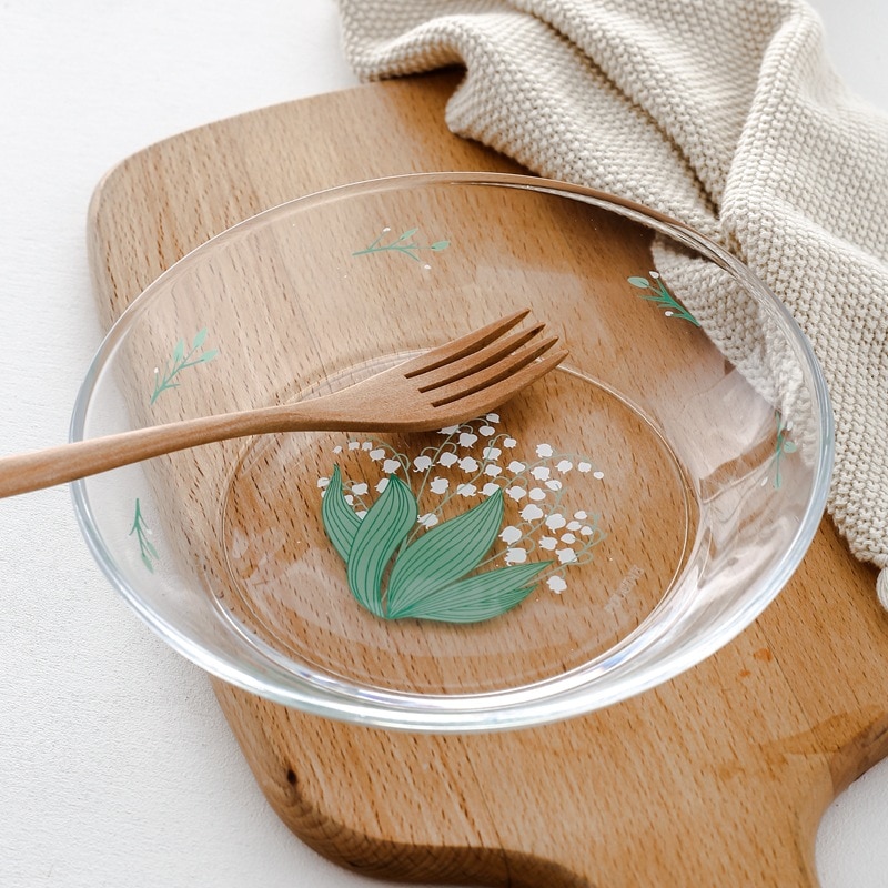Cutelife klokke orkidé hærdet glas plade retro vintage simpel salat fad dessert plade stativ til kage snack bakke bryllupsplader