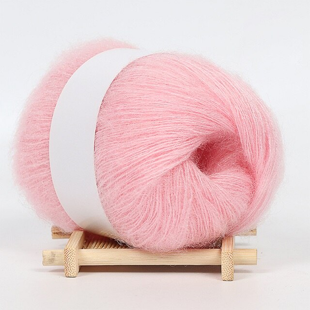 25G Zachte Dunne Mohair Garen Voor Breien Trui Fijne Pluche Wol Haak Garen Hand Geweven Garen Fiber Licht effen Kleur: 17