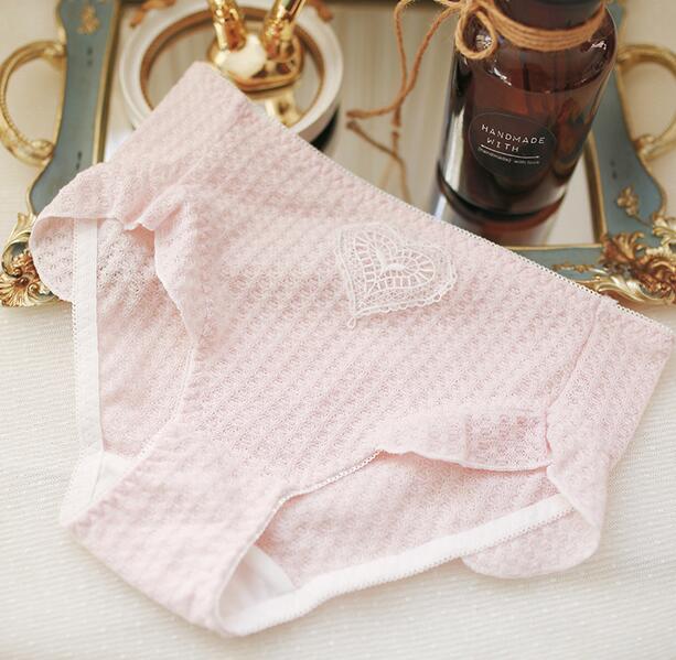 Photo M L XL Kawaii Cute Lolita High Rise Menstrual Sanitary Period Briefs Panties Underwear Thong Lingerie WP519: Pink / M