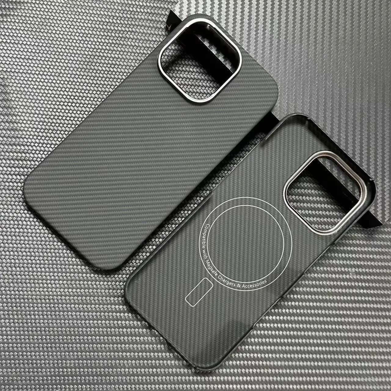 Para Magsafe funda magnética para iPhone 15Pro/ 16 Pro Max funda de fibra de carbono cubierta fina de fibra de aramida para iPhone 16pro funda de carbono: Azul cielo / Para iPhone 16 Pro Max