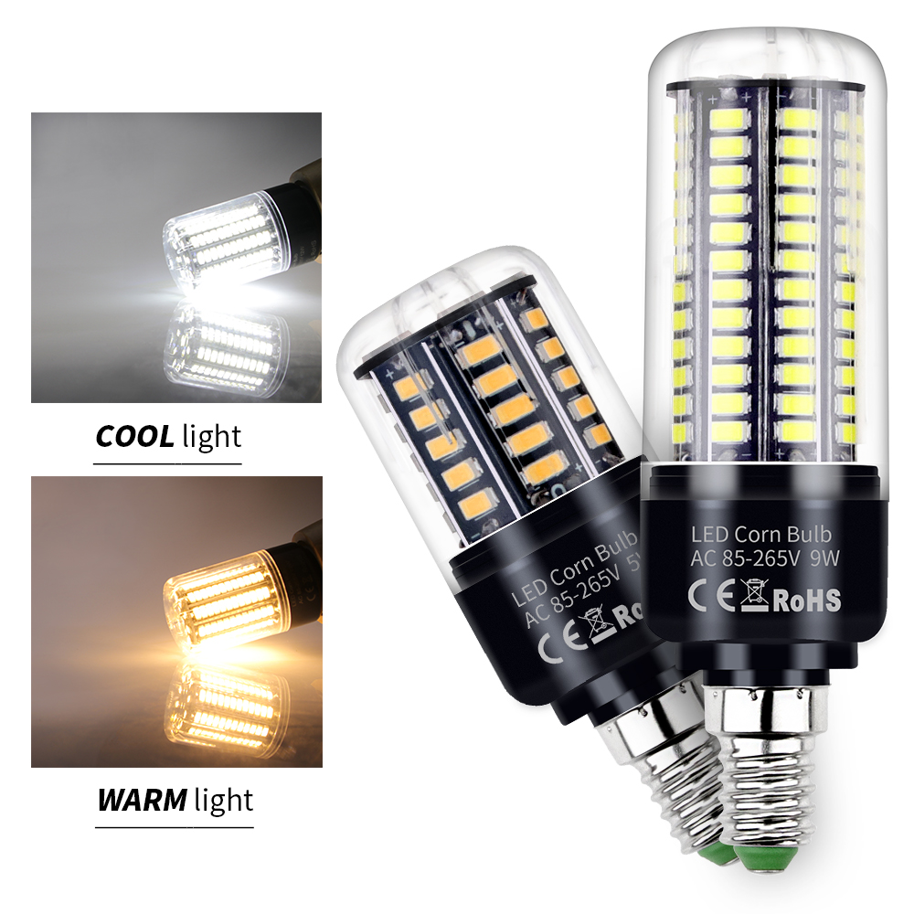 Lâmpada led e27 220v 110v e14, lâmpada milho 3.5w 5w 7w 9w 12w 15w 20w para casa, quarto, lustres, lâmpadas sem cintilação, iluminação 240v