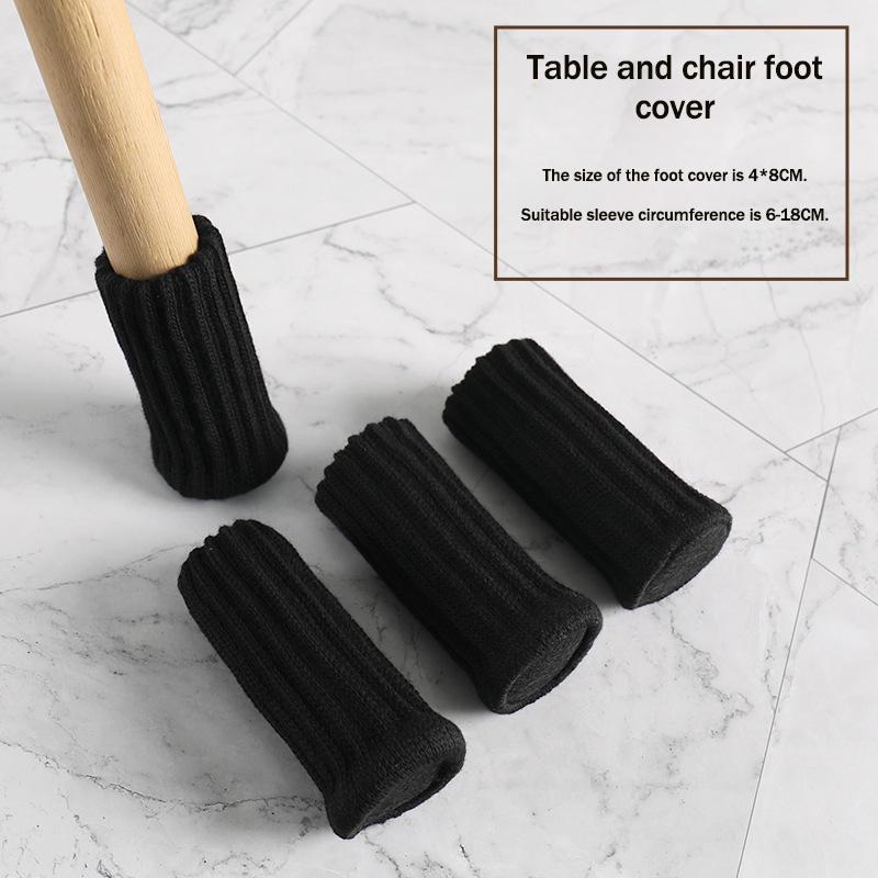 24 stuks meubelvoeten gebreide beschermers stoelpoten vloer antislipkussens tafelpoten sokken voor vloerbeschermers stoelkussens hoezen: Donkergrijs