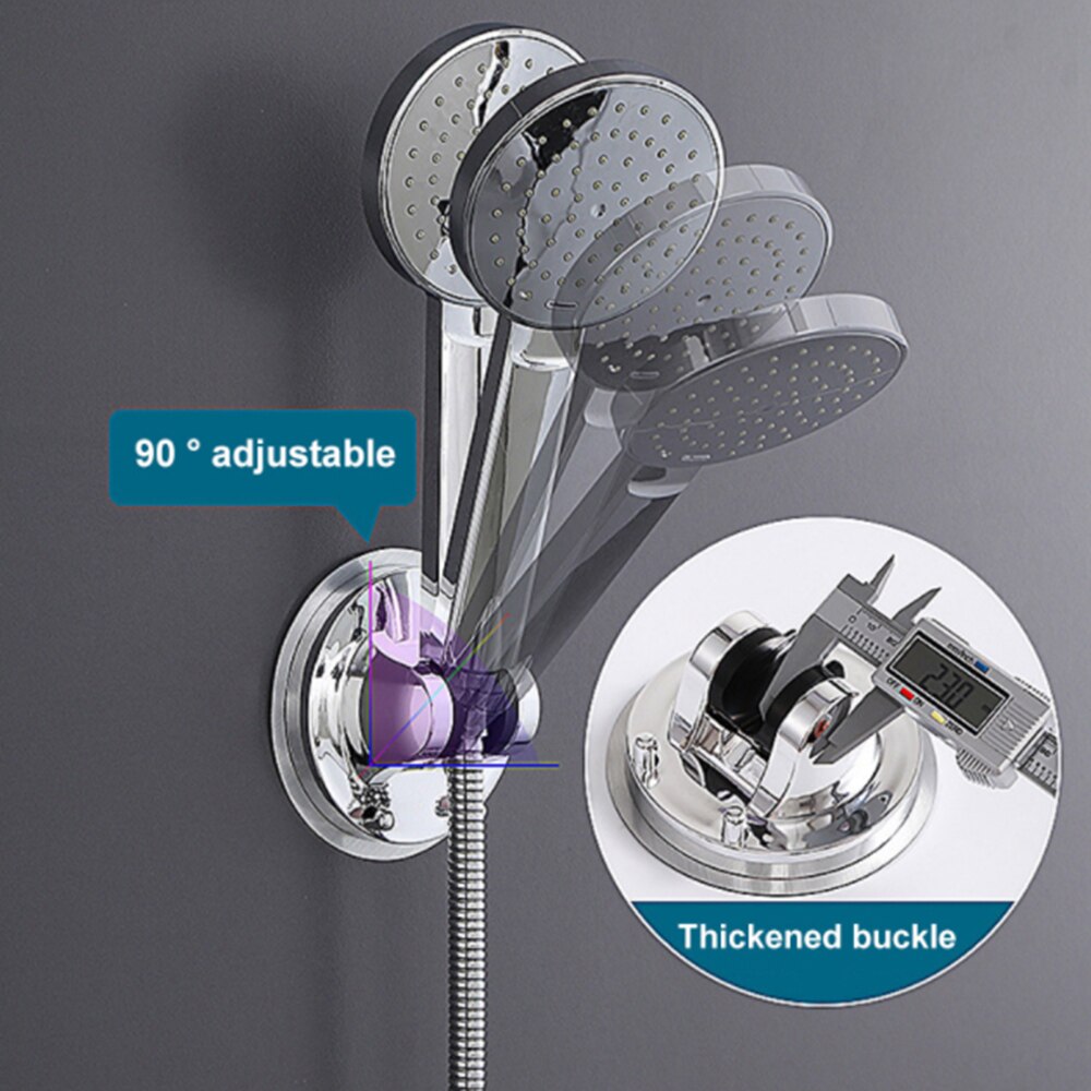 Wall Mounted Round Shower Mounting Brackets Shower Stand 90° Multi-tap Adjustment Seamless Hook Paste Bath Shower Holder