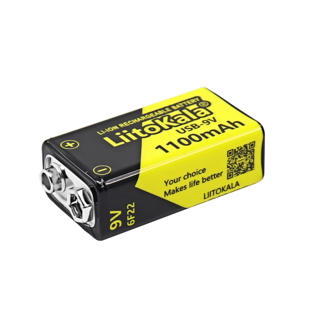 1-40 sztuk LiitoKala USB-9V 1100mAh akumulator litowo-jonowy typu C ładowanie do multimetru mikrofon zabawka pilot KTV zastosowanie