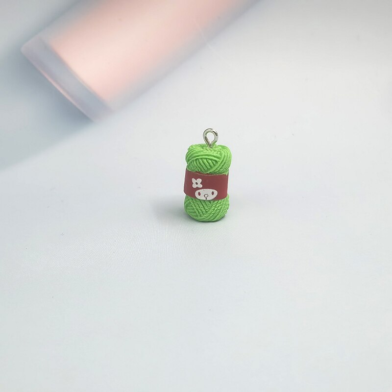 Kawaii – pendentifs mignons en fil de laine et résine, 10 pièces, pendentifs en forme de lapin, pour fabrication de bijoux faits à la main, à la , C316: green