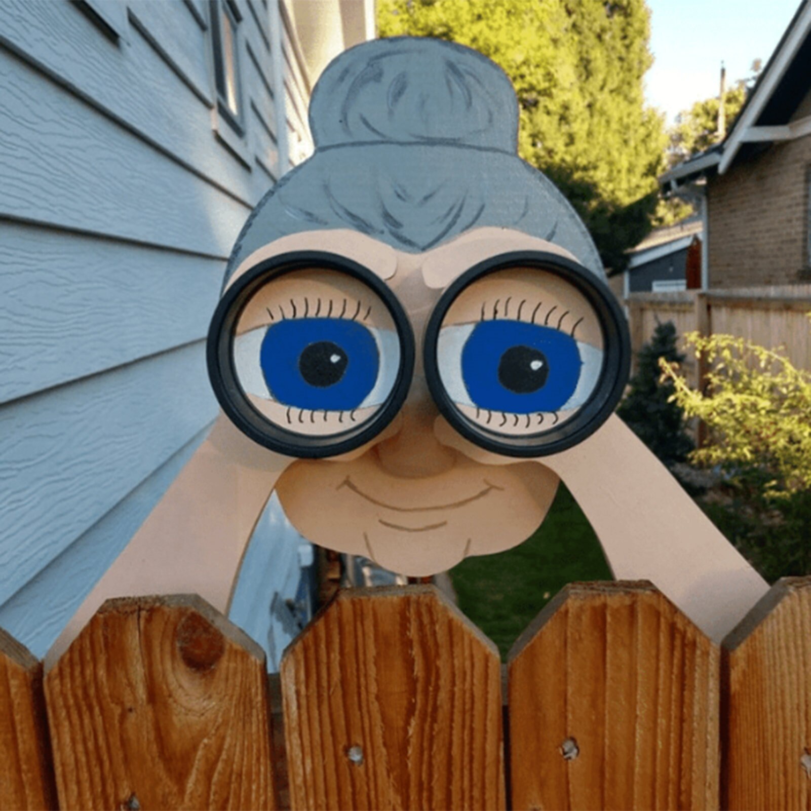 Funny Fence Decoration Nosy Old Man And Lady Lifelike Peeking Old Man And Lady Garden Fence Courtyard Fence Art Decora Crafts