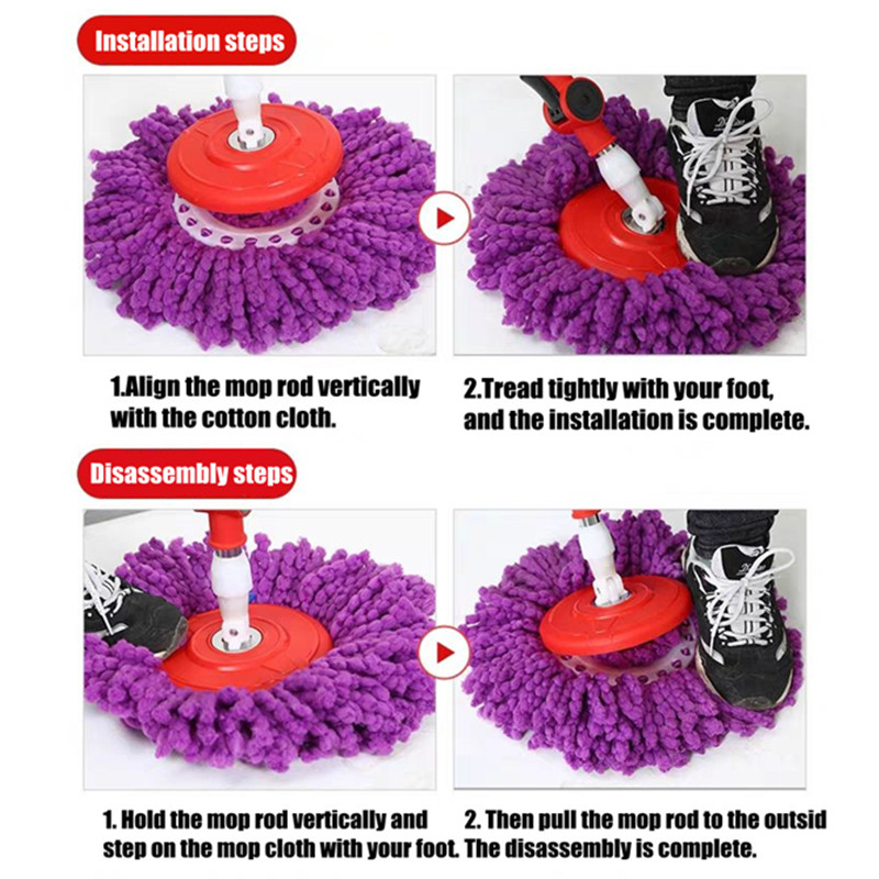 Spin Mop Pole Handvat Vervanging voor Vloer 360 Graden Roterende Vloer Mop Pole Geen Voetpedaal Versie Handvat Schoonmaken Tool Kit
