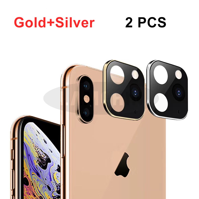 Kamera Objektiv Aufkleber Für Iphone X Xs Max Zweite Ändern 11 Pro Max 11pro Aufkleber Geändert Kamera Abdeckung Titan Legierung 10 Protector: Gold Silver 2PCS