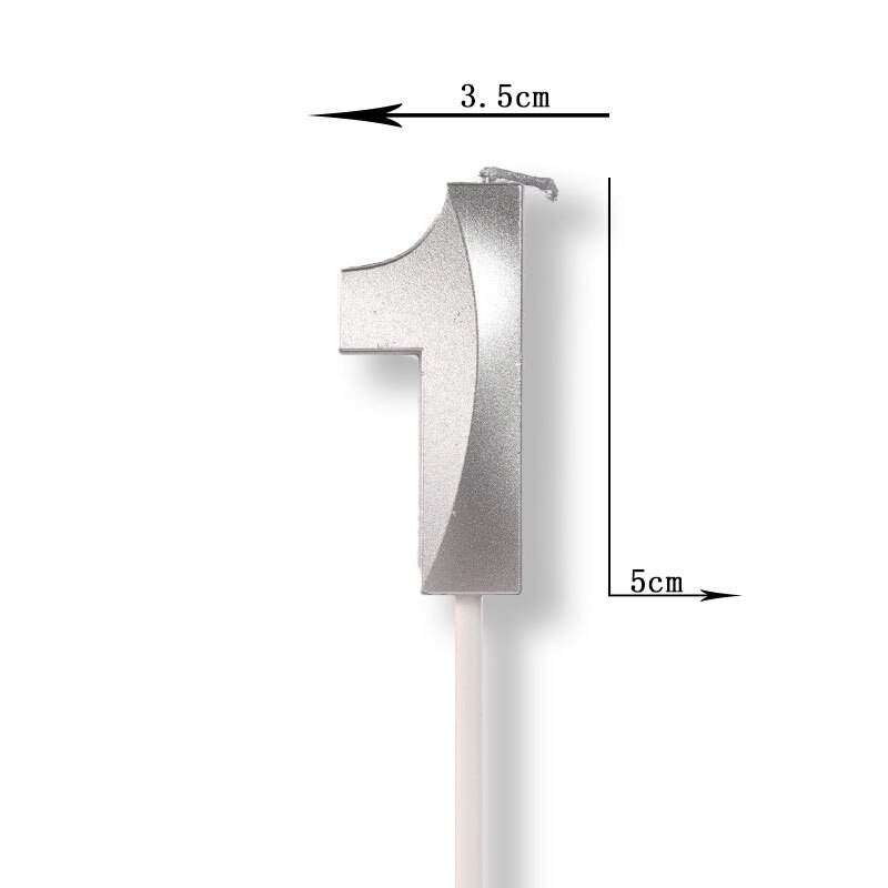 Gold Silver Number Candles Party Cake Topper Candle Kids Baby Birthday Anniversary Party Decoration: Silver Number1