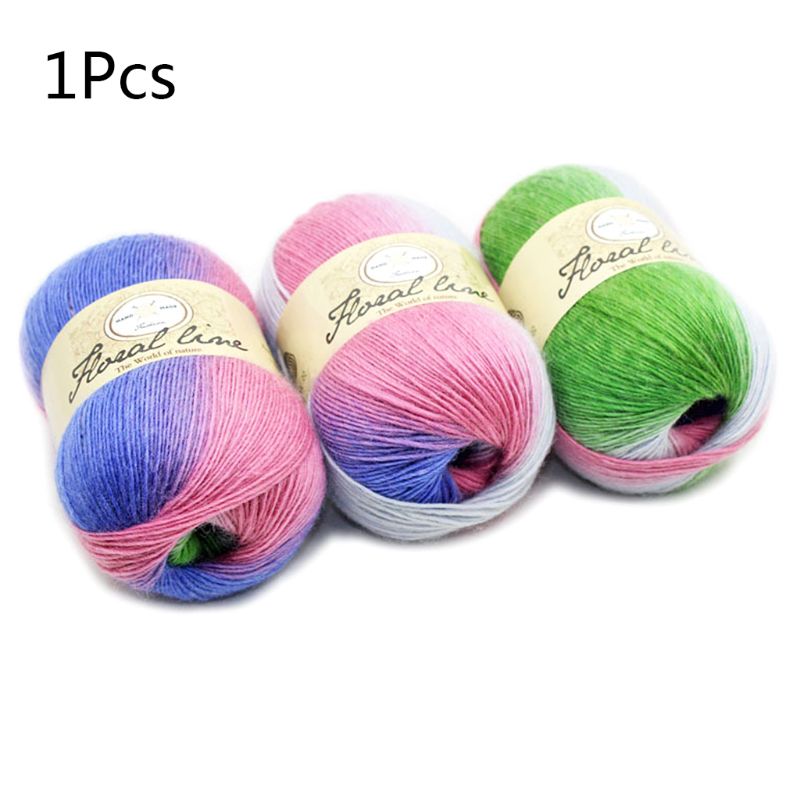 Weichen Kammgarn Garn Regenbogen Gradienten Farben DIY Baby Stricken Wolle Schal Schal Häkeln Gewinde Liefert