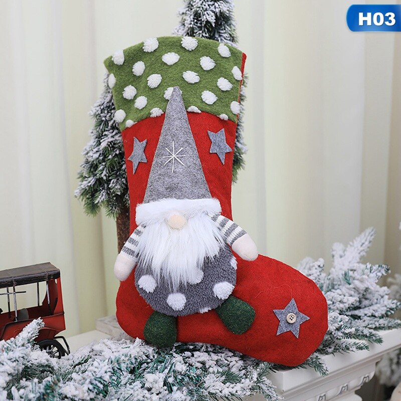 Kerst Drie-Dimensionale Pop Sok Kids Snoep Zak Mini Xmas Tree Ornament Kerstsok Decoratie Voor Thuis 1pc: H03