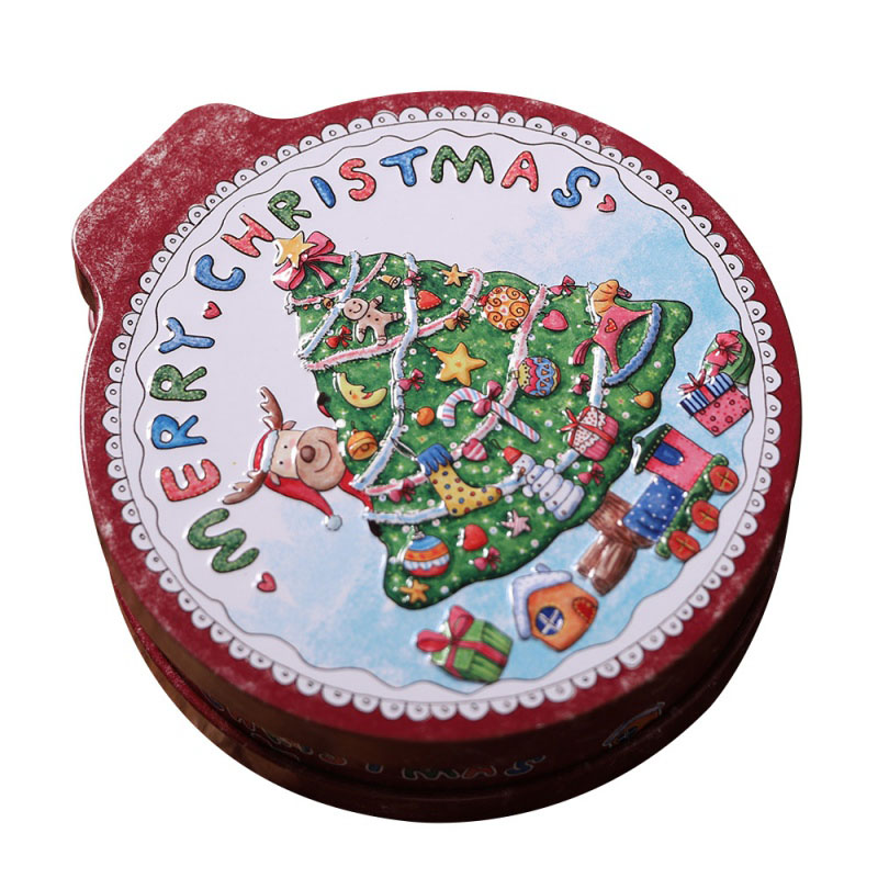 Embossing Blik Lege Blikken Met Opknoping Touw Candy Cookie Opslag Container Decoratieve Doos
