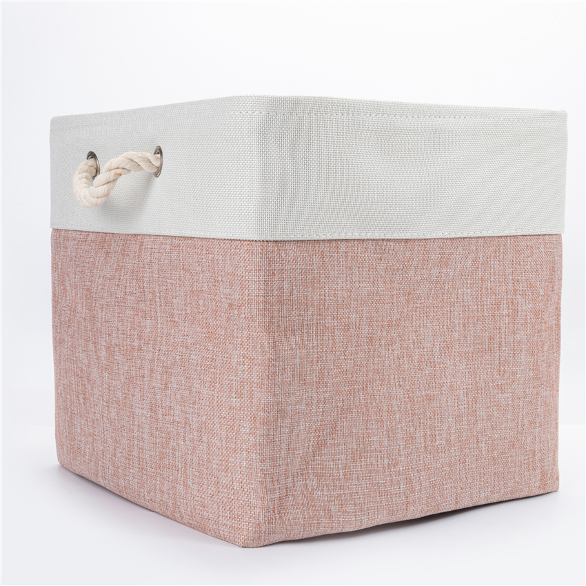 Large Foldable Storage Bin Collapsible Sturdy Fabric Storage Basket Cube Cotton Handles for Organizing Shelf Nursery Toy Closet: 10