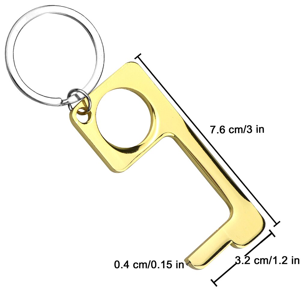 Portable EDC Door Opener Press Elevator/Door Handle Tool with Hook Antimicrobial Alloy Mini Door Opener